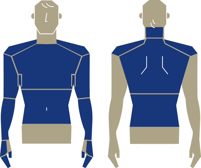 脱毛パーツ 上半身 イラスト