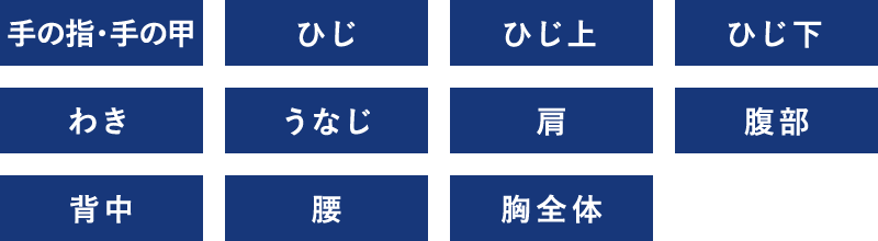 脱毛パーツ 上半身