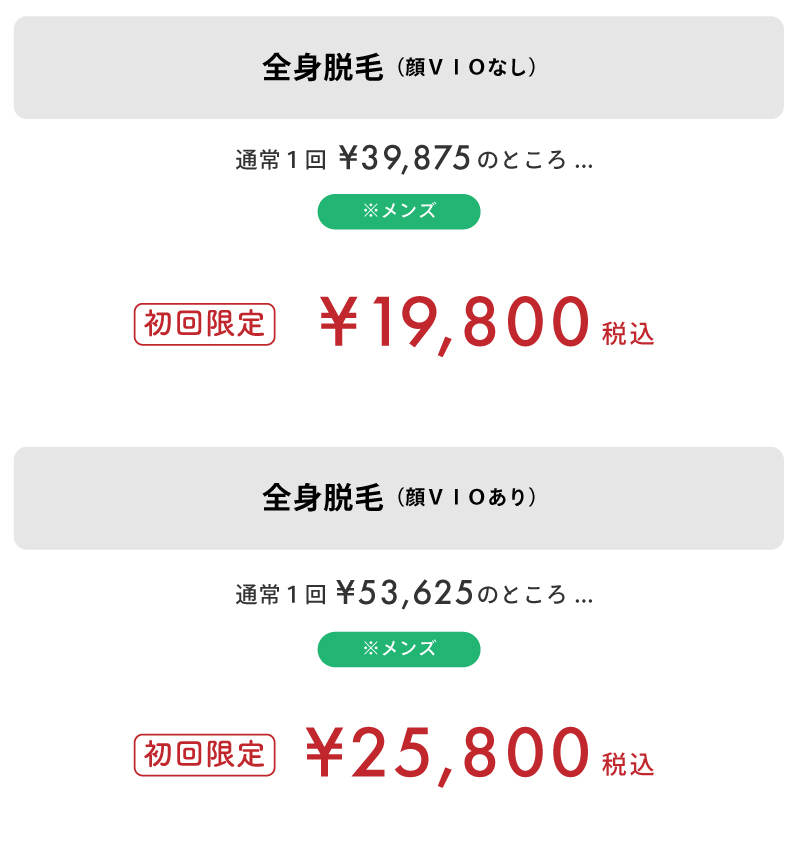 まとめて脱毛の体験料金