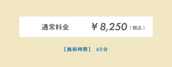 通常サロンケア8250円税込
